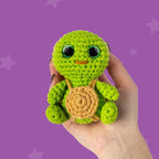 Cookie Box Crochet Kit for Beginners – Gift Set to Make Turtle Hugo Amigurumi Plushie – Easy DIY Crochet & Knitting Starter Kit with Video and PDF Tutorials