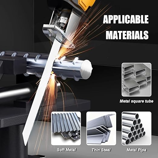10 Pack 12 inch Reciprocating Saw Blades Set,18 TPI High Carbon Saw Blades,Metal Saw Blades with Organizer Case (10, 18TPI/300mm)