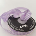 Purple Gingham Plaid Checked Ribbon 25 Yards Each Roll 100% Polyester (5/8",Purple)
