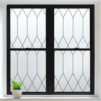 rabbitgoo Window Privacy Film for Glass Windows, Frosted Glass Cling with Decorative Moroccan Lattice, Removable Heat Control Sun Blocking Door Covering Sticker for Home Bathroom, 11.8 x 157.4 inches