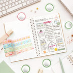 12 Rolls Summer Farm Washi Tape, Farm Animals Chicks Rabbits Masking Tape, Plaid Pattern Decorative Paper Stickers for Summer Holiday Scrapbook Journal DIY Crafts Gift Packing 16.4FT