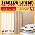 TransOurDream 3 PTFE Teflon Sheets 16×20"& 5 Teflon Papers A3 for Heat Press Transfer Sublimation Paper and Heat Transfer Paper Reusable Heat Resistant Non stick