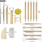 Pottery Sculpting Tools 32PCS Ceramic Clay Carving Tools Set for Beginners Expert Art Crafts Kid's After School Pottery Classes Club Children Students