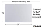 Dahle Vantage 10683 See-Through Premium Self-Healing Cutting Mat, 24"x36", 1/2" Grid, 5 Layers for Max Healing, Perfect for Crafts & Sewing, Clear