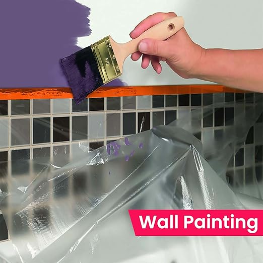 TAPEBEAR Pre-Taped Masking Film, 22" x 30Yards x 3Roll Plastic Sheeting Cover for Painting, Tape and Drape, Painters Masking Tape Film Plastic Drop Cloths for Auto, Appliance and Furniture