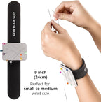 Sew Your Way Magnetic Pin Cushion Wristband Black 9" – Strong Pin Holder for Sewing & Quilting | Gift for Sewers Gift for Quilters | Top Sewing Notion & Quilting Accessory | Wrist Pin Cushion