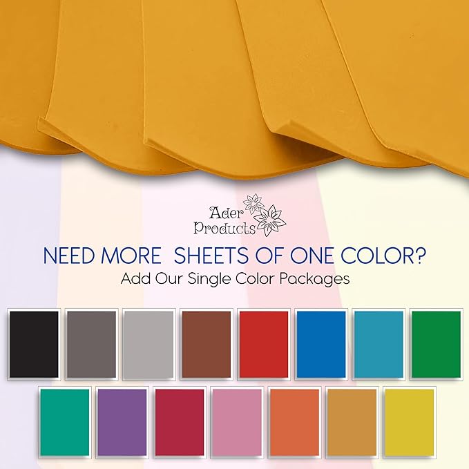 Mustard EVA Foam Sheets for Crafts, 9 x 12 Inch, 2mm Thickness – Ideal for DIY Arts and Crafts, Foam Paper for Kids, Cosplay and Costumes - 15 Pack