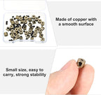 MECCANIXITY 40 Pcs Metal Locking Pin Backs, Locking Pin Keepers Clasp 5mm(H) with 4 Wrench Replacement in Storage Case for Badge, Brooch, Copper Tone