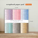 6 Inch Macaron Color Scrapbooking Paper Pad - 24 Sheets Double Sided Aesthetic Design for Card Making Photos Album Journals Material Decorative Collage Origami DIY Crafts Gifts Wrapping