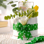 Polka Dot Grosgrain Ribbon 1.5 Inch, 25 Yards Spool Green and White Polka Dot Ribbon for Christmas Gift Wrapping DIY Crafts Hair Bows Wedding Party Decor Sewing and Home Decoration