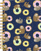 iampanda Spiral Journal Notebook,Cute Strong TwinWire Binding with Premium Paper for Girl Women,60 Sheets A5 College Ruled NotebookJournal,Perfect for School Office Home Gifts,Sloth with Sweet