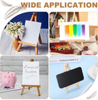 MECCANIXITY Mini Wood Display Easels, 5.9"x3.1"A-Frame Painting Tabletop Easels Holder Stand for Artists Beginners Displaying Small Canvases Art Photos Business Cards(Pack of 12, Wood Color)