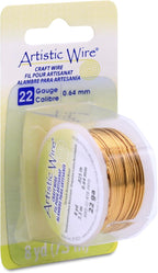 Artistic Wire, 22 Gauge 8 Yards/Pkg, Natural Non-Tarnish Brass
