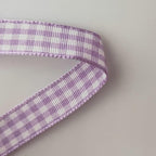Purple Gingham Plaid Checked Ribbon 25 Yard Each Roll 100% Polyester (3/8", Purple)
