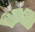 Wanderings Handmade Green Deckle Edge Blank Paper - 4x6 - Pack of 50 - Watercolour/Mixed Media Paper - Save The Date Invitations Greeting Cards Notes DIY Arts Crafts - Thick 150 GSM