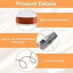 HARFINGTON 10ft Jewelry Wire, 22 Gauge (0.7mm) Brass Craft Soft Metal Tarnish Resistant Copper Beading Wire for Jewelry Making Supplies Crafting, Coffee