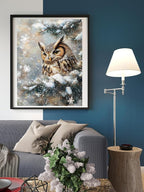 Moohue 14CT Counted Cross Stitch Kits for Adults Printed Stamped Cross Stitch Patterns Kits Cross Stitch Supplies (Winter Animal Owl)