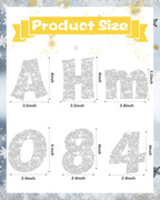 237 Pcs Glitter Bulletin Board Letters, Numbers and Punctuation, Poster Board Letters Alphabet Cut Out Cardboard Letters Accessories for Classroom Display Decorating Supplies 4inch (Sliver)