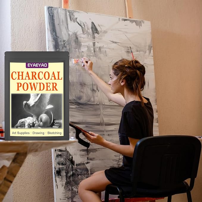 Premium Charcoal Powder for Drawing & Sketching - 2 lbs Fine Art Charcoal, Ideal for Shading, Blending - Professional & Beginner Artist Supplies (2 Pounds)