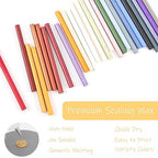 52pcs Olive Green Wax Sealing Sticks, Andotopee Glue Gun Wax Seal Sticks for Wax Seal Stamp, Premium Sealing Wax for Envelope Seal Wedding Invitation Craft Adhesive, Great Gift Ideas (Mini Size)