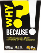 Fat Brain Toys Why Because Party Game for Families Friends or Adults 3-6 Players Ages 12+, Card Game with Funny Answers, Fun Games