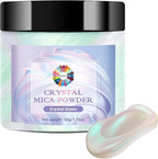 Crystal Green Mica Powder for Epoxy Resin，Natural Shimmer Mica Powder Used for Coloring Resin Artwork, car Spray Paint, Candles, soap, Lip Gloss, Nail Polish(50g/1.7oz)