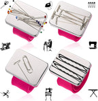 Magnetic Wrist Sewing Pincushion with 100 Pieces 1.5 Inch Ball Head Sewing Pins Set Wrist Magnetic Pin Holder Gift Supplies(Rose Red)