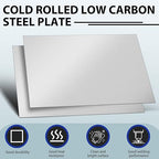 1pcs 16 Gauge 12 x 18 Inch Metal Steel Sheet Steel Plate Mild Carbon Cold Rolled Square Weldable Metal Panels for Outside Industrial DIY Use Projects Weld Accessories