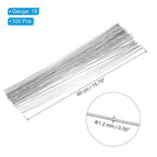 PATIKIL 18 Gauge 16" Floral Stem Wire, 100 Pcs Paper Wrapped Iron Artificial Flower Stem Accessories for DIY Bouquet Stem and Craft Decoration, Silver