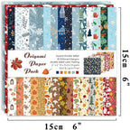 Origami Paper Kit 50 Sheets 70GSM 6 Inch Square Double Sided Color 50 Vivid Japanese Washi Chiyo Colors for Hand Crafts Origami Paper Arts Creativity.Winter