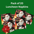 20-ct 13x13 Christmas Paper Decoupage Napkins, 3-Ply Servilletas Tissue Napkin for Dinner and Parties, Disposable Napkins (Santa Chair)