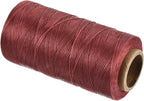 MECCANIXITY Waxed Thread,284 Yard 0.8mm 150D Flat Wax Thread Polyester Waxed String for Leather Sewing Hand Weaving Book Binding Home Decoration,Deep Red