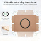 1500 Pieces Rotating Puzzle Board with 4 Drawers,34.25"x25.2" Portable Wooden Jigsaw Puzzle Table with Lazy Susan Spinning Cover for Adults