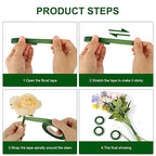 8 Rolls Floral Tape 1/2inch Flower Tape, Green Floral Tape for Fresh Flowers, 30 Yards Florist Tape for Bouquet Stem Wrapping and Floral Crafts, Wedding Bouquet