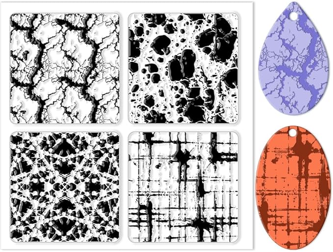 CHGCRAFT Marble Silicone Clay Texture Mat - Square Silicone Texture Stamps for DIY Clay Jewelry & Decorative Card Making