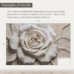 AFZEVEB-3D Rose Flower Wallpaper Large Floral Wall murals for Bedroom 114"x74"(Not Peel and Stick)