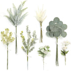Serra Flora Artificial Greenery Spray Box Set(Pack of 46pcs) with 7 Kinds of DIY Wedding Bouquet Filler Table Centerpieces and Floral Arrangement (Dusty Green)