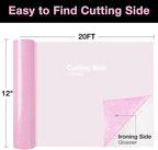 TORC Pink Glitter HTV Heat Transfer Vinyl Large Roll 12 inch x 20 ft Sparkly Iron on Vinyl for T Shirts Crafts