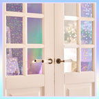 Clabby 36 Sheets Holographic Sticker Paper A4 Vinyl Sticker Paper Self Adhesive Waterproof Transparent Film, 11.7 x 8.3 inches (Gem, Dot, Colorful, Star, Heart, Glossy Clear)