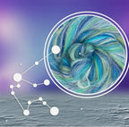 Revolution Fibers – Constellation Range Roving (8 Ounces) | Multicolored Tonal Blend of 70% Dyed Merino and 30% Tussah Silk Combed Top | Soft Fiber for Felting, Spinning, Knitting (Aquarius Green)