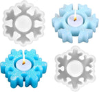 2PCS Christmas Resin Molds Snowflake Silicone Resin Mold for Tea Lights Epoxy Resin Mold for Home Table Decorations Xmas Decor