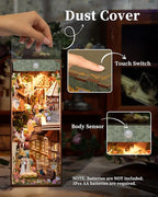 Tonecheer x British Library DIY Book Nook Kit, Shakespeare 3D Wooden Puzzle for Adults, Miniature House Kit Booknook Bookshelf Insert Decor with LED Lights Craft Gifts (Shakespeare's Verse)