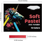 Soft Pastels Set, Square Chalk Pastel Sticks, Assorted Colors for Artists, Students & Beginners, Drawing, Coloring, Sketching, Shading, Blending & Layering (72 Colors)