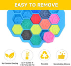 3Pcs Honeycomb Bees Silicone Molds, XJMWXHFC 19 Cavities Chocolate Molds, Food Grade Silicone Baking Molds, Non-Stick Cake Mold for Chocolate, Candy, Jelly, Ice Cube, Mini Cakes (Pink, Green, Blue)