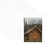 MBC MAT BOARD CENTER, 10 Pack 11X14 for 9X12 White Picture Mats Frame Mattes, Bevel Cut, Acid Free, 4-Ply Thickness