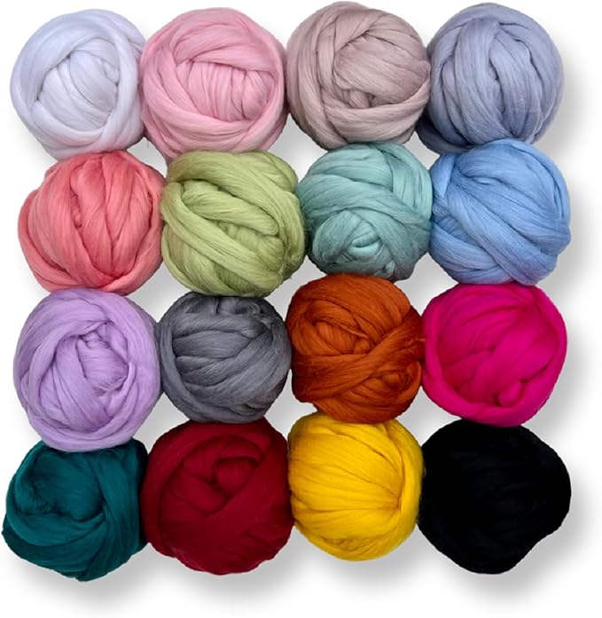 Revolution Fibers Dyed Corriedale Wool | 8 Ounces of Premium Combed Wool Top | 26 Micron, 100% Pure Corriedale Wool Roving, Ethically Sourced (Cornflower Blue)