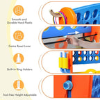 Giant 4 in a Row Connect Game with Mesh Fabric | Height Adjustable 4-in-1 Jumbo 4-to-Score Yard Game Set with Basketball, Golf & Ring Toss | Outdoor Indoor Family Yard Party Game for Kids & Adults