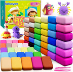 Air Dry Clay for Kids, 60 Colors Molding Magic Clay, Safe & Non-Toxic, DIY Model Arts & Crafts Kit with Sculpting Tools, Birthday&Christmas Gift for Age 3-12 Years Old Girls & Boys Kids