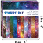 Origami Paper Kit 50 Sheets 70GSM 6 Inch Square Double Sided Color 50 Vivid Japanese Washi Chiyo Colors for Hand Crafts Origami Paper Arts Creativity.Galaxy
