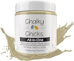 Chalky Chicks All-in-One Chalk Paint for Furniture or Cabinet - 4 Fl Oz - Matte Finish Olive Wood (Taupe) for Metal, Wood Furniture Paint - No Sanding All-in-One for Home Decor & Crafts, USA Made